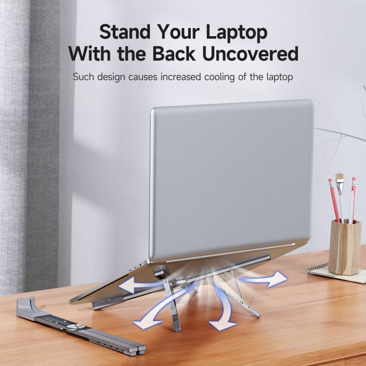 DUX DUCIS Foldable X-shaped Aluminum Laptop Stand(Lead Color) - MacBook Holder by DUX DUCIS | Online Shopping South Africa | PMC TechLife | Buy Now Pay Later Mobicred
