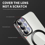 For Samsung Galaxy S23 5G CD Texture Plating TPU MagSafe Phone Case with Lens Film(Black)