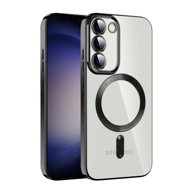 For Samsung Galaxy S23+ 5G CD Texture Plating TPU MagSafe Phone Case with Lens Film(Black) - Galaxy S23+ 5G Cases by PMC TechLife | Online Shopping South Africa | PMC TechLife