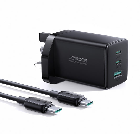 JOYROOM TCG01 GaN Ultra 65W 2 Type-C + 1 USB Fast Charger with 1.2m Type-C Cable, Plug:UK Plug(Black) - free shipping - PMC Jewellery - Order now!