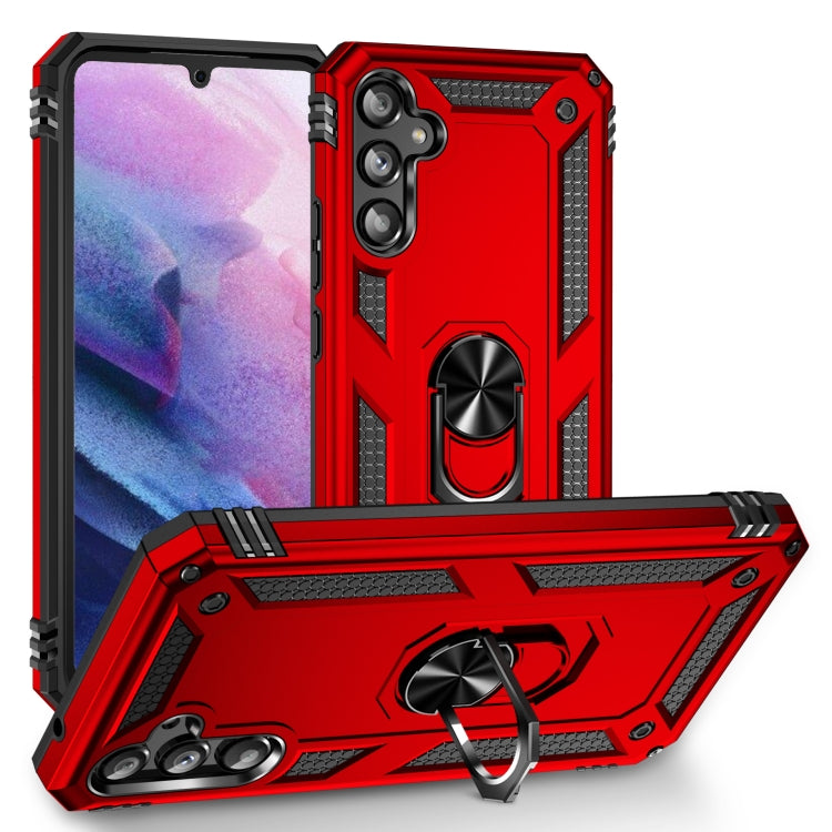 For Samsung Galaxy A34 Shockproof TPU + PC Phone Case with Holder(Red) - free shipping - PMC TechLife - Order now!