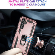 For Samsung Galaxy A34 Shockproof TPU + PC Phone Case with Holder(Rose Gold)