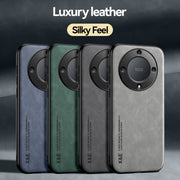 For Honor X9a Lamba Skin Feel Magnetic Leather Phone Case(Blue)