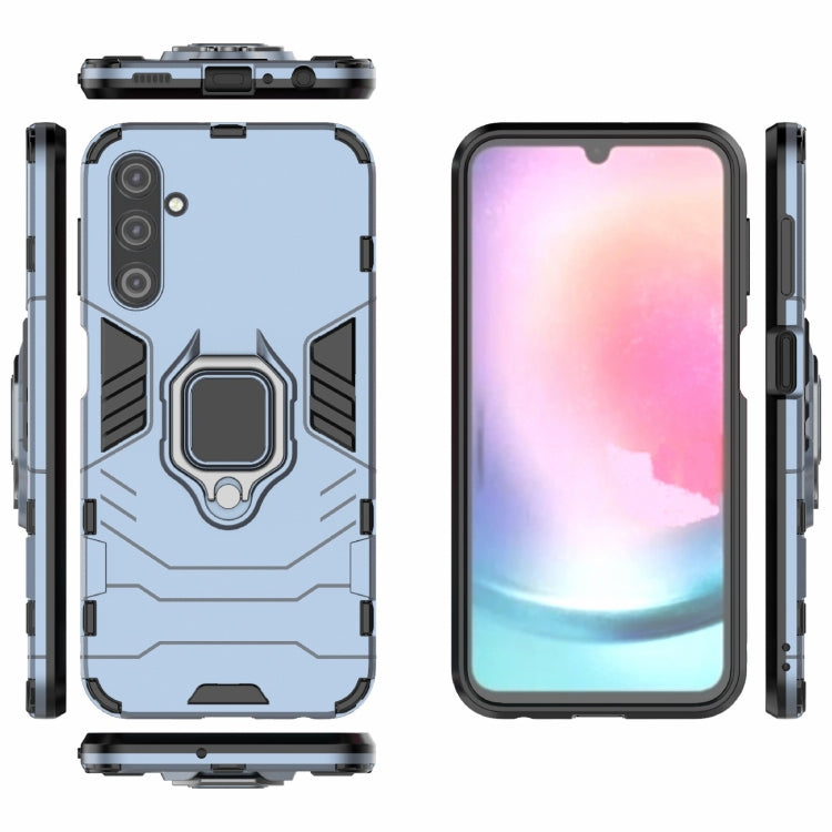 For Samsung Galaxy A24 5G / A24 4G PC + TPU Shockproof Protective Phone Case with Magnetic Ring Holder(Navy Blue)