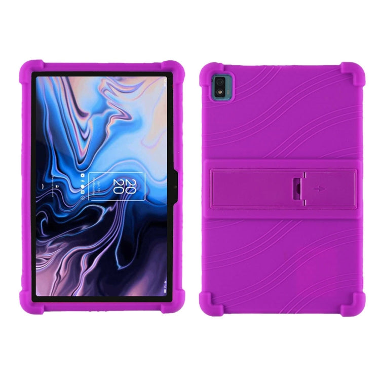 For TCL 10 Tab Max 10.36 inch Silicone Tablet Protective Case with Invisible Bracket(Purple) - free shipping - PMC TechLife - Order now!