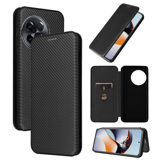For OnePlus 11R 5G Carbon Fiber Texture Flip Leather Phone Case(Black) - free shipping - PMC Jewellery - Order now!