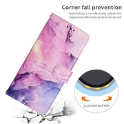 For Motorola Moto G53 5G/G13 4G/G23 4G Painted Marble Pattern Leather Phone Case(Purple)