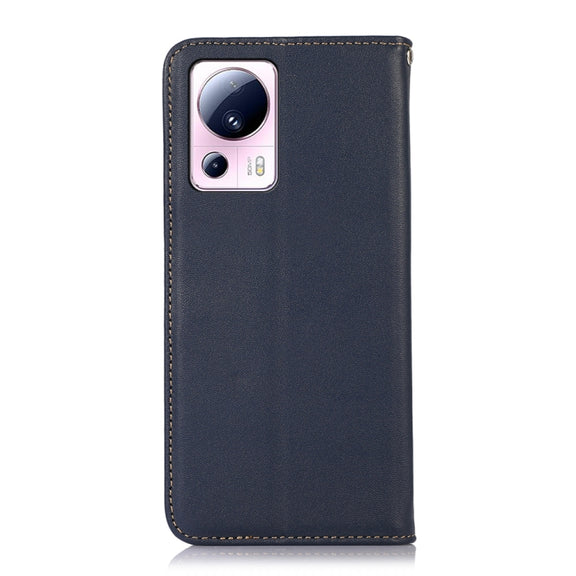 For Xiaomi 13 Lite / Civi 2 KHAZNEH Nappa Top Layer Cowhide Leather Phone Case(Blue)