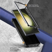 For Samsung Galaxy S23 Ultra 5G Armor Series Holder Phone Case(Black)