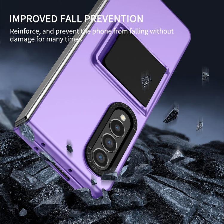 For Samsung Galaxy Z Fold3 5G Three-dimensional Folding Holder PC Phone Case(Purple) - free shipping - PMC TechLife - Order now!