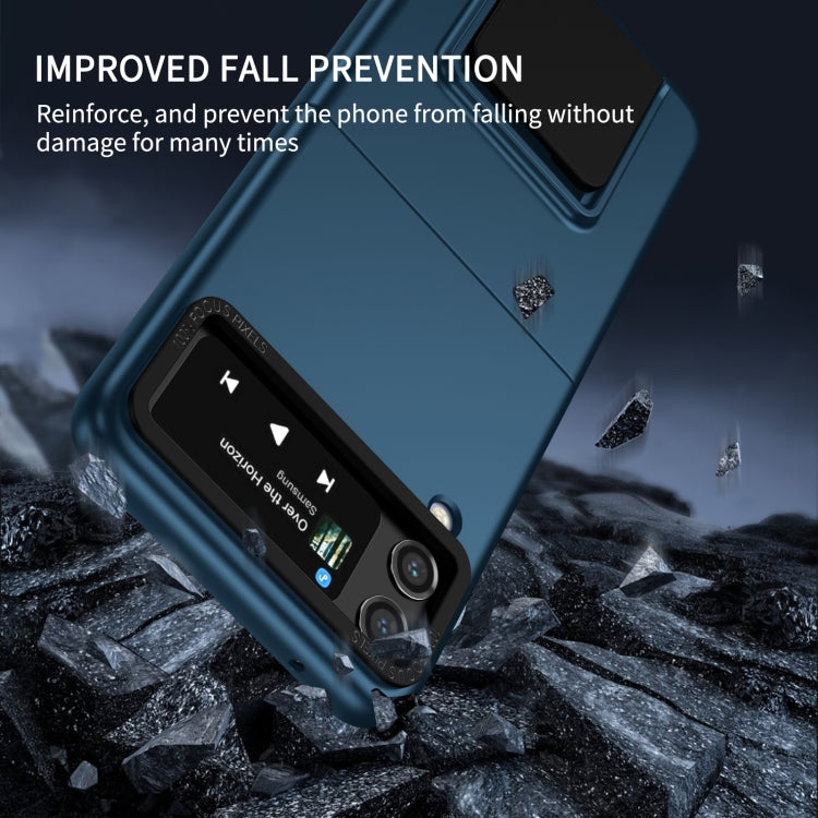 For Samsung Galaxy Z Flip3 5G Three-dimensional Folding Holder PC Phone Case(Blue) - free shipping - PMC TechLife - Order now!