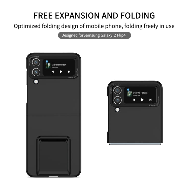 For Samsung Galaxy Z Flip4 5G Three-dimensional Folding Holder PC Phone Case(Black) - free shipping - PMC TechLife - Order now!