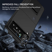 For Samsung Galaxy Z Flip4 5G Three-dimensional Folding Holder PC Phone Case(Black)