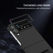 For Samsung Galaxy Z Flip4 5G Three-dimensional Folding Holder PC Phone Case(Black)