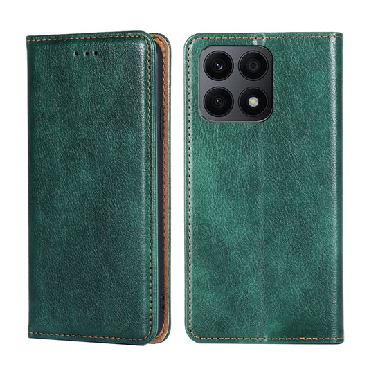 For Honor X8A Gloss Oil Solid Color Magnetic Leather Phone Case(Green) - free shipping - PMC Jewellery - Order now!