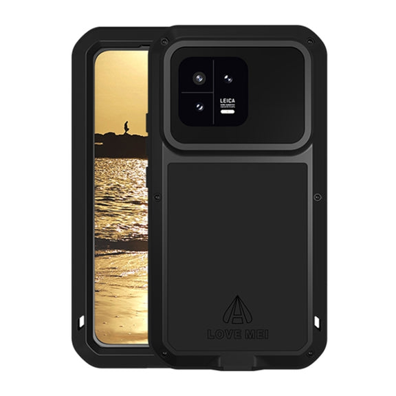 For Xiaomi 13 LOVE MEI Metal Shockproof Life Water-resistant Dustproof Phone Case(Black)