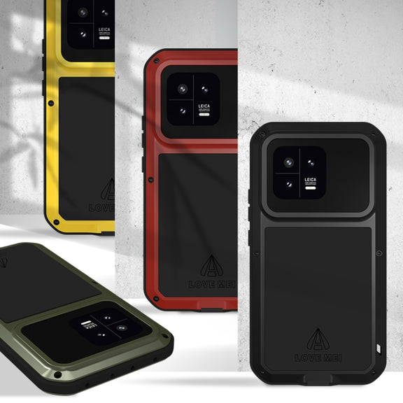 For Xiaomi 13 LOVE MEI Metal Shockproof Life Water-resistant Dustproof Phone Case(Yellow)