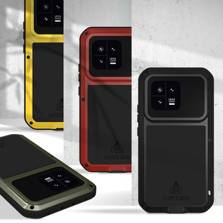 For Xiaomi 13 LOVE MEI Metal Shockproof Life Water-resistant Dustproof Phone Case(Red)