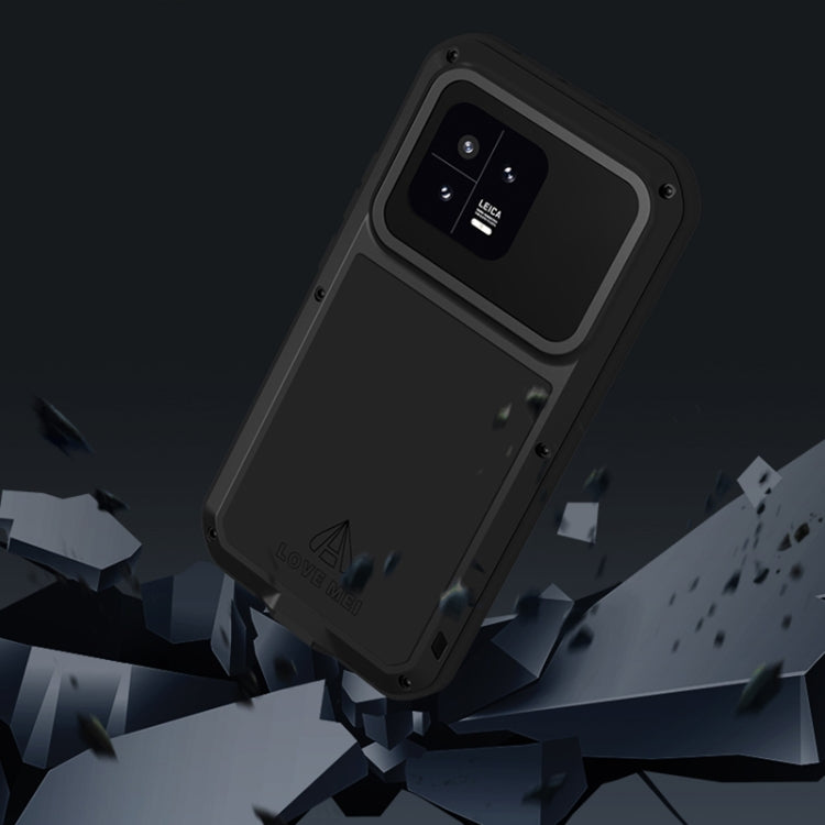 For Xiaomi 13 LOVE MEI Metal Shockproof Life Water-resistant Dustproof Phone Case(Black)