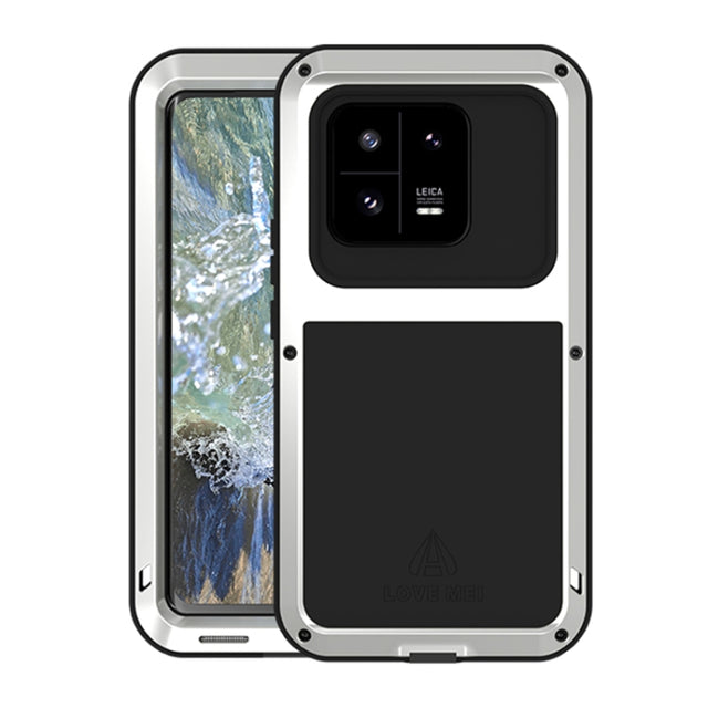 For Xiaomi 13 Pro LOVE MEI Metal Shockproof Life Water-resistant Dustproof Phone Case(Silver)