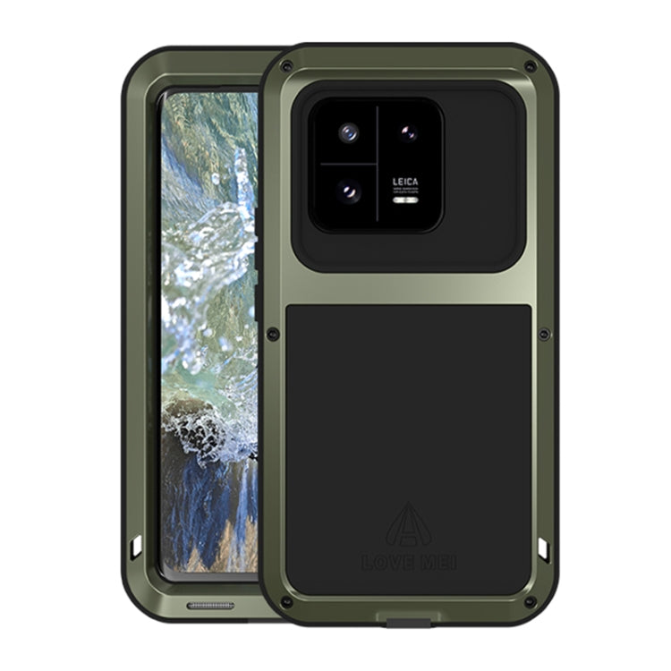 For Xiaomi 13 Pro LOVE MEI Metal Shockproof Life Waterproof Dustproof Phone Case(Army Green) - free shipping - PMC TechLife - Order now!