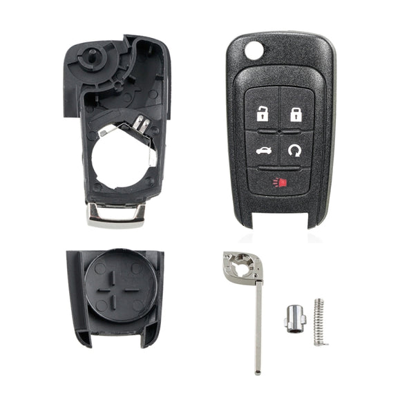 For Opel Car Keys Replacement Car Key Case with Foldable Key Blade(5 Sedan Button)