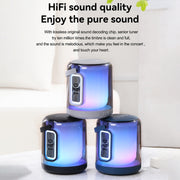 T&G TG376 360 Degree Full Screen LED Light RGB Multicolor Wireless Bluetooth Speaker Subwoofer(Black)