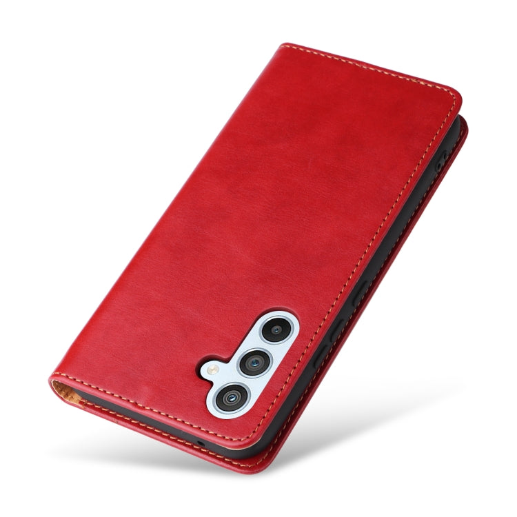 For Samsung Galaxy A54 5G Fierre Shann PU Genuine Leather Texture Leather Phone Case(Red) - free shipping - PMC TechLife - Order now!