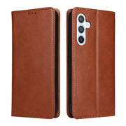 For Samsung Galaxy A54 5G Fierre Shann PU Genuine Leather Texture Leather Phone Case(Brown)
