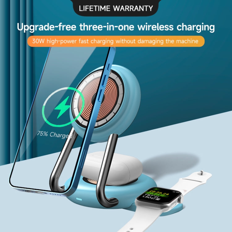 N21 15W 3 in 1 Transparent Magnetic Wireless Charger(Orange)