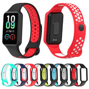 For Redmi Band 2 Loop Two-Color Breathable Silicone Watch Band(Black+Lime)