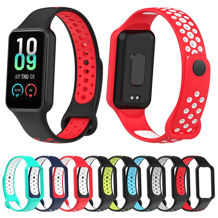 For Redmi Band 2 Loop Two-Color Breathable Silicone Watch Band(Black+Lime)
