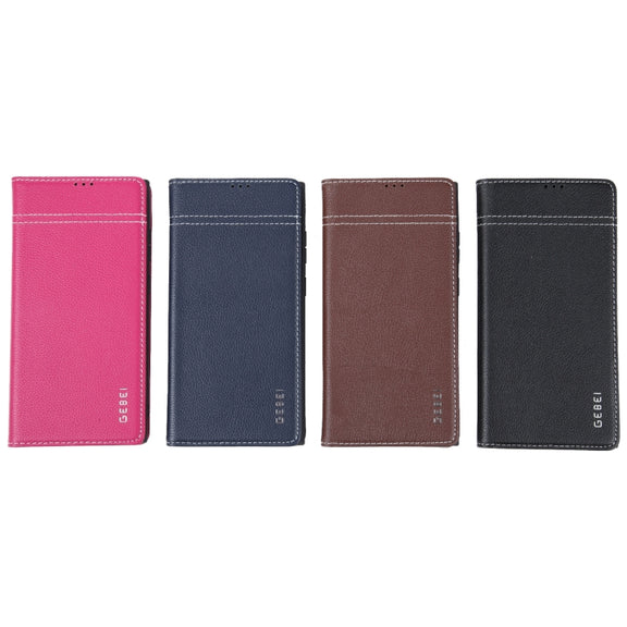 For Samsung Galaxy S23 Ultra 5G GEBEI Top-grain Horizontal Flip Leather Phone Case(Brown)