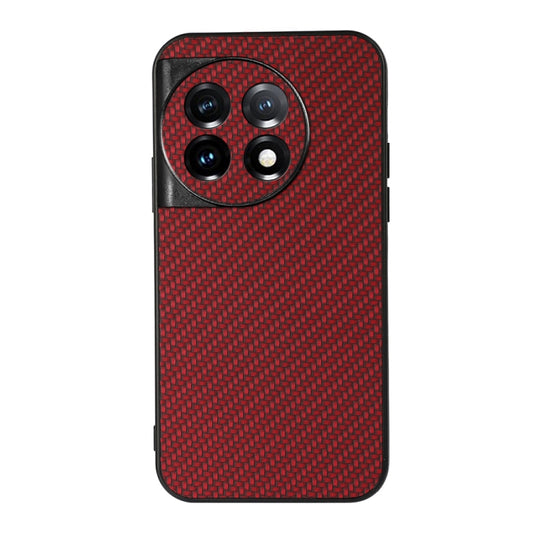 For OnePlus Ace 2 / 11R Accurate Hole Carbon Fiber Texture PU Phone Case(Red) - free shipping - PMC Jewellery - Order now!