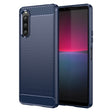 For Sony Xperia 10 V Brushed Texture Carbon Fiber TPU Phone Case(Blue) - Sony Cases by PMC TechLife | Online Shopping South Africa | PMC TechLife | Buy Now Pay Later Mobicred