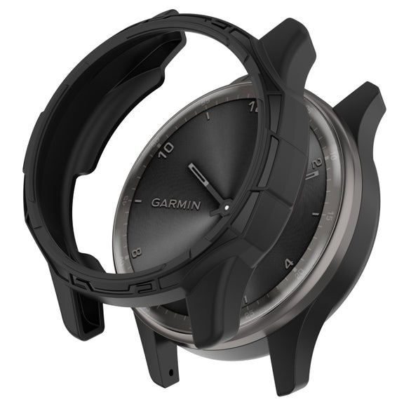 Compatible with Garmin Vivomove Trend Armor Hollow Watch Protective Case(Black)