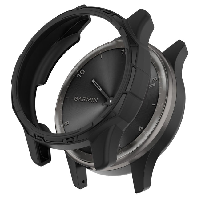 Compatible with Garmin Vivomove Trend Armor Hollow Watch Protective Case(Black)