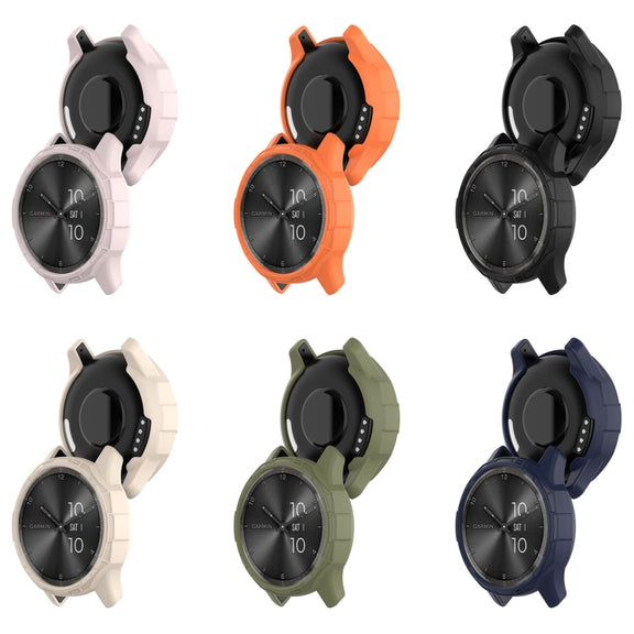 Compatible with Garmin Vivomove Trend Armor Hollow Watch Protective Case(Black)