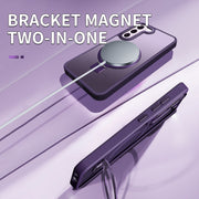 For Samsung Galaxy S23 5G Skin Feel MagSafe Magnetic Holder Phone Case(Black)