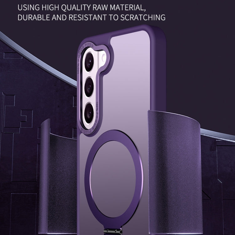 For Samsung Galaxy S23 5G Skin Feel MagSafe Magnetic Holder Phone Case(Purple) - Galaxy S23 5G Cases by PMC TechLife | Online Shopping South Africa | PMC TechLife