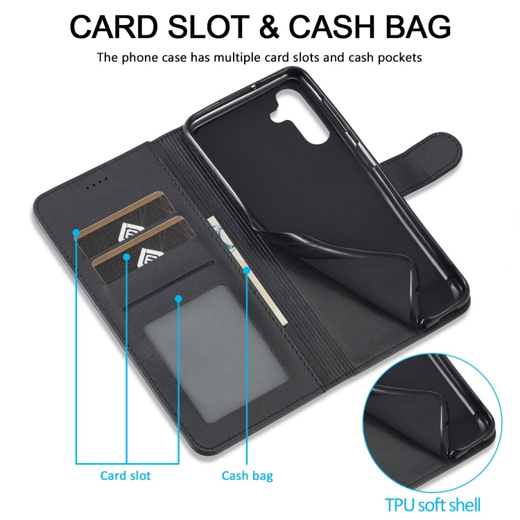 For Samsung Galaxy A24 4G / 5G LC.IMEEKE Calf Texture Leather Phone Case(Black)