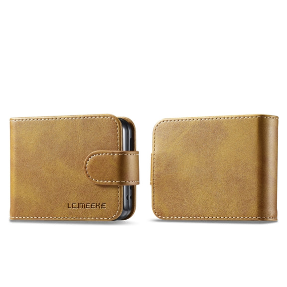 For Samsung Galaxy Z Flip5 5G LC.IMEEKE Calf Texture Leather Phone Case(Brown)
