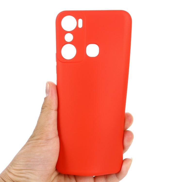 For Infinix Hot 20i X665E Pure Color Liquid Silicone Shockproof Phone Case(Red) - free shipping - PMC Jewellery - Order now!