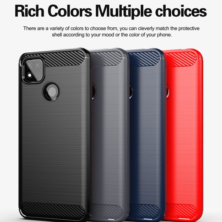 For Xiaomi Redmi 10A Brushed Texture Carbon Fiber TPU Phone Case(Black)