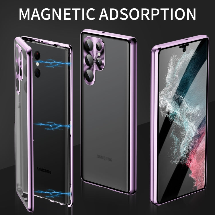 For Samsung Galaxy S23 Ultra 5G HD Full Cover Magnetic Metal Tempered Glass Phone Case(Gold) - free shipping - PMC Jewellery - Order now!