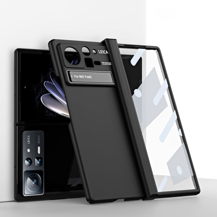 For Xiaomi Mix Fold 2 Macaron Hinge All-inclusive Folding Phone Case with Stand(Black) - Xiaomi Cases by PMC TechLife | Online Shopping South Africa | PMC TechLife