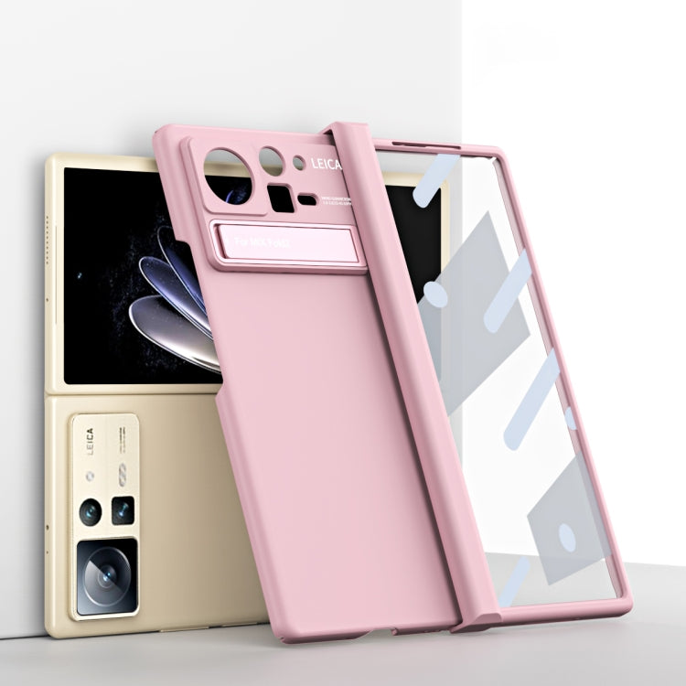 For Xiaomi Mix Fold 2 Macaron Hinge All-inclusive Folding Phone Case with Stand(Pink) - Xiaomi Cases by PMC TechLife | Online Shopping South Africa | PMC TechLife