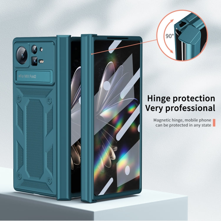 For Xiaomi Mix Fold 2 Hinge All-inclusive Magnetic Phone Case with Stand(Green) - Xiaomi Cases by PMC TechLife | Online Shopping South Africa | PMC TechLife