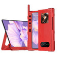 For Huawei Mate Xs 2 integrated Cross Pattern Electroplating All-inclusive Phone Case with Stand(Red) - Huawei Cases by PMC TechLife | Online Shopping South Africa | PMC TechLife | Buy Now Pay Later Mobicred