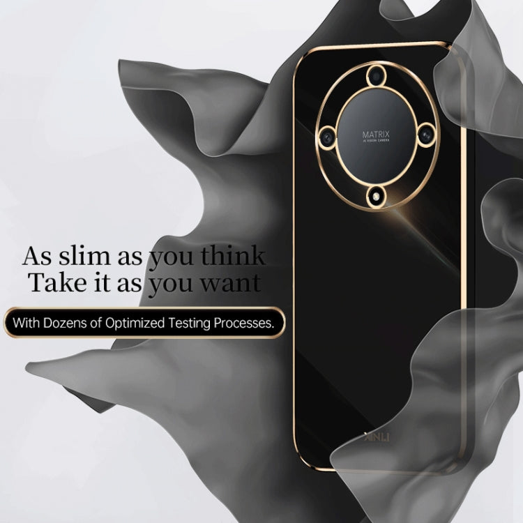 For Honor X9a 5G XINLI Straight Edge 6D Electroplate TPU Phone Case(Black) - Honor Cases by XINLI | Online Shopping South Africa | PMC TechLife | Buy Now Pay Later Mobicred